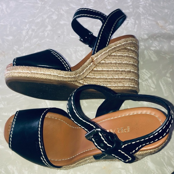 Prada Black Leather Espadrilles 9 40 - Picture 6 of 9